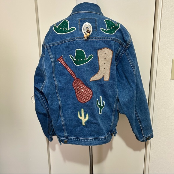 Arizona Jean company XL cowboy southwest embroidered jean jacket - Picture 7 of 9